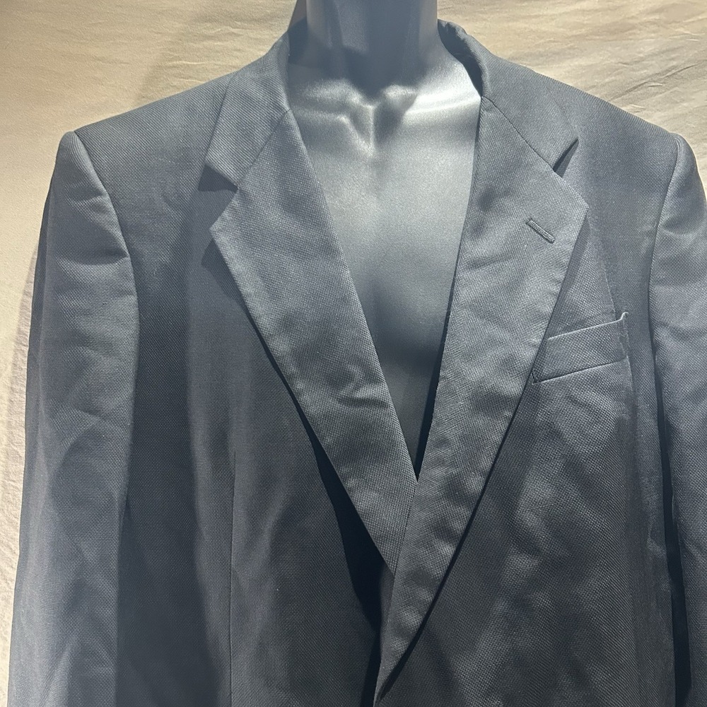 Vintage Christian Dior Mens 46L Black Blazer Sport Coat Big & Tall Suit Jacket